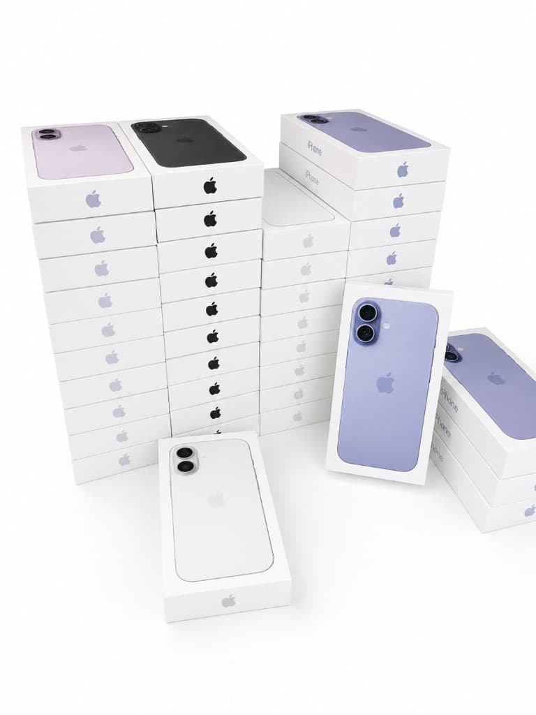 Gestapelte iPhone-Verpackungen für den B2B-Ankauf